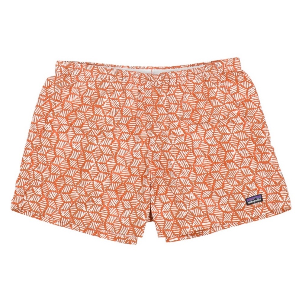 Patagonia 5in Baggies Shorts, Orange Ikat Geometric Print